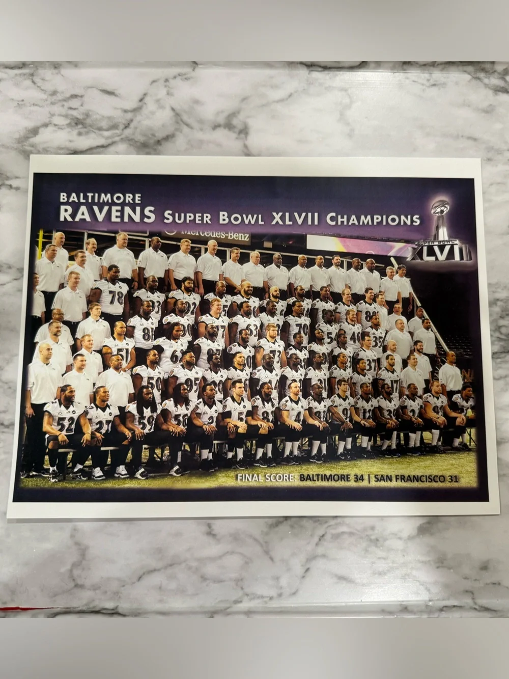 Super Bowl XLVII Champions Poster - White